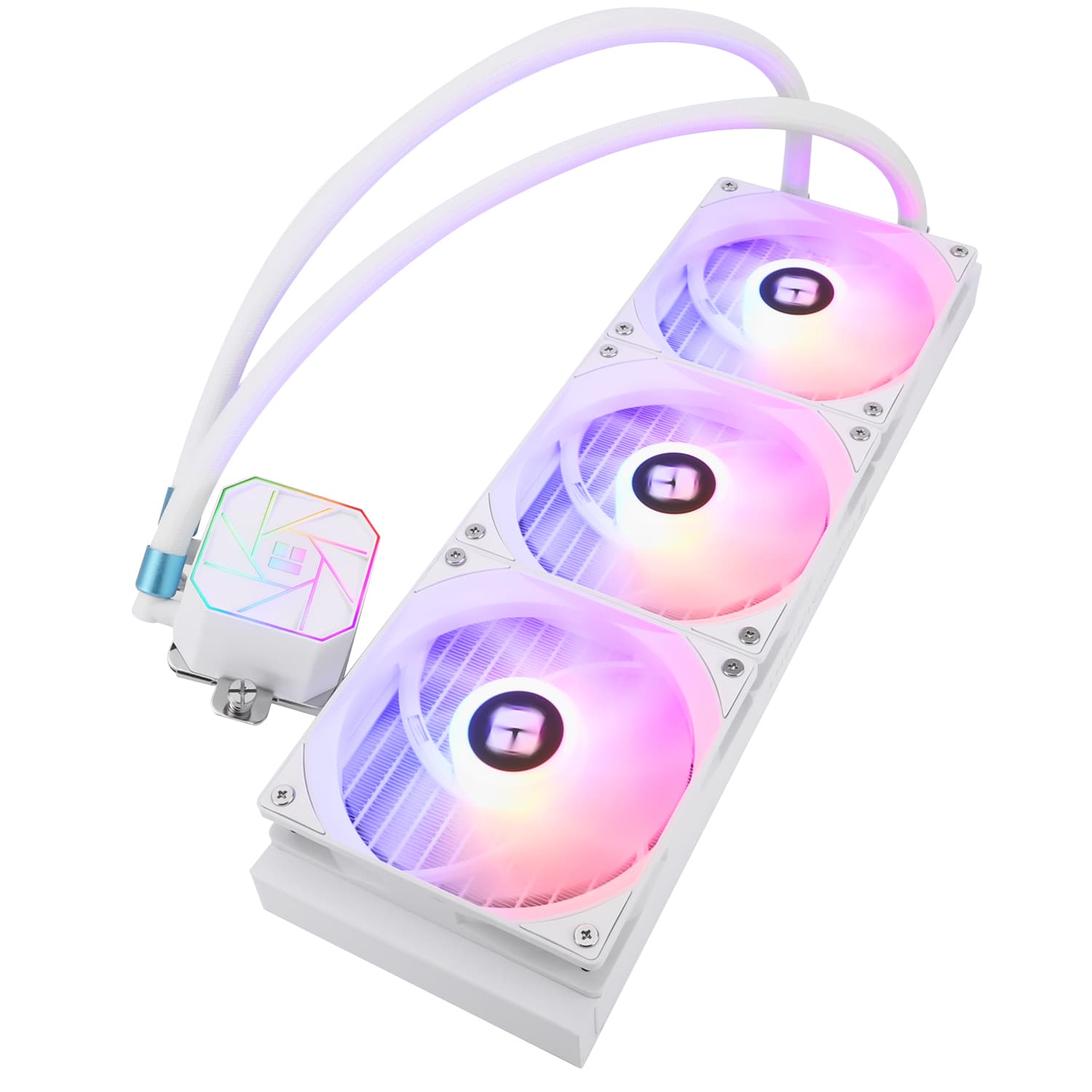 COOLER Thermalright "Aqua Elite 360 White Argb V3", skt. LGA1851, LGA 1700, AM4, AM5, racire cu lichid, 3 x 120mm, 1500 RPM, ARGB adresabil, alb "Aqua Elite 360 White Argb V3" — miniatură