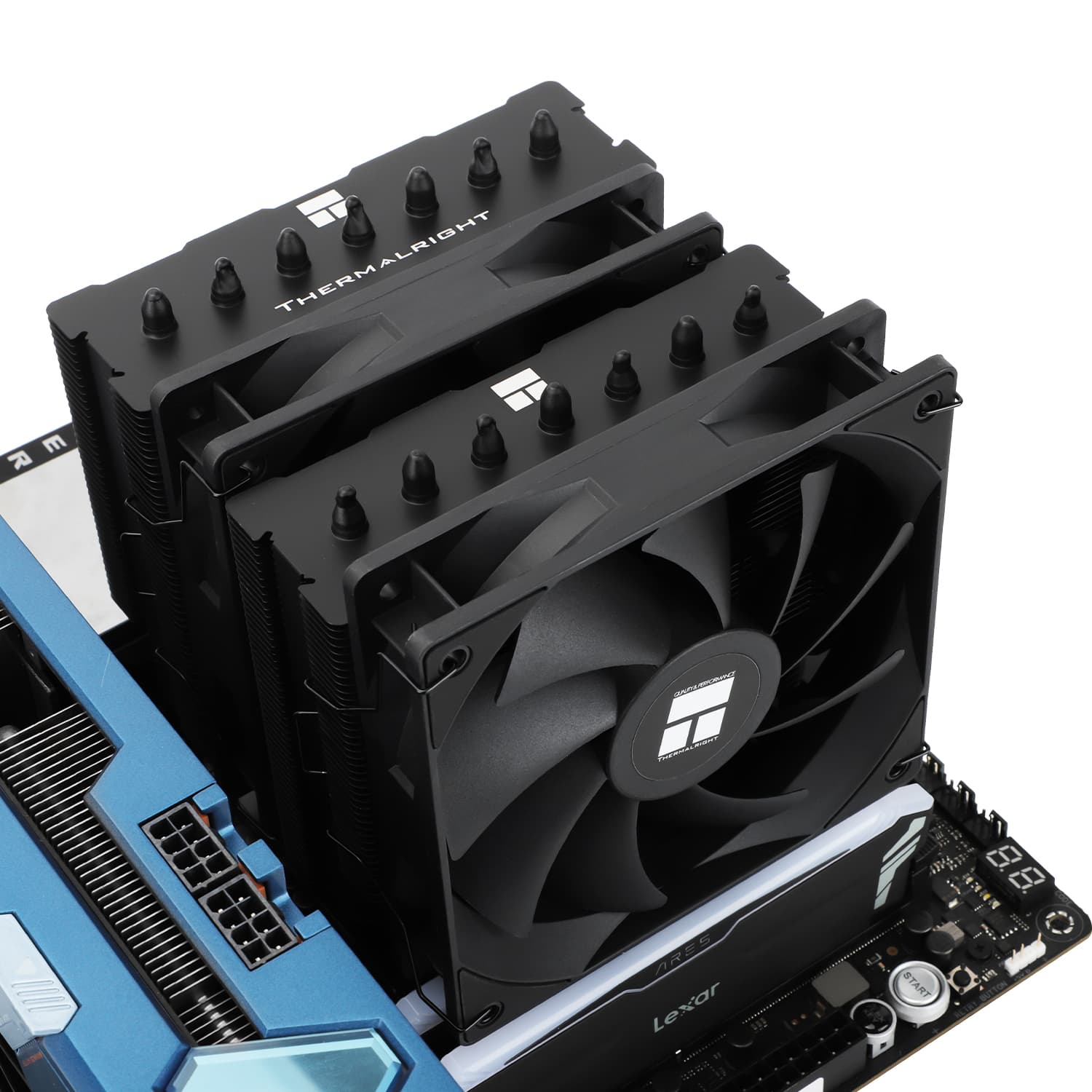 COOLER Thermalright "Phantom Spirit 120 SE Black" skt. Intel si AMD, racire cu aer, vent. 120mm, 1500 rpm, 7 heatpipes, inaltime 154mm,"Phantom Spirit 120 SE Black" — miniatură