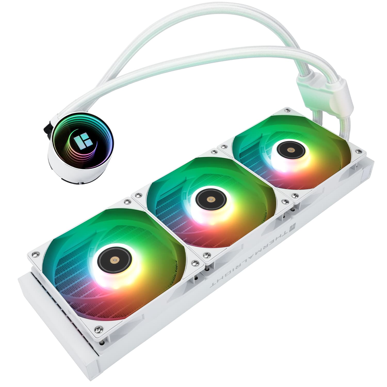 COOLER Thermalright "Frozen Notte 360 Argb V2", skt. Intel si AMD, racire cu lichid, 3 x 120mm, viteza rotatie pompa 5300 RPM, 2000 RPM, ARGB, alb "Frozen Notte 360 White Argb V2" — miniatură