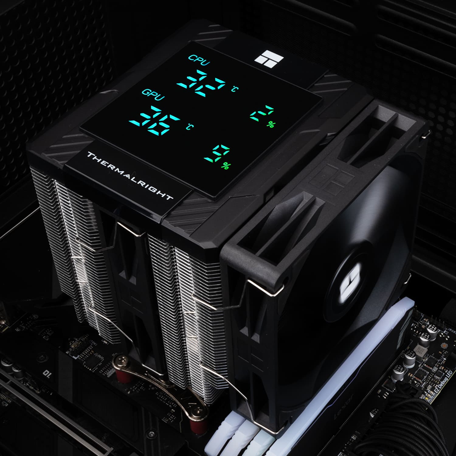 COOLER Thermalright "Peerless Assassin 120 Digital Black" skt. Intel si AMD, racire cu aer, vent. 2 x 120mm (TL-C12C-X28 V2), 1850 rpm, 6 heatpipes, inaltime 162mm,"Peerless Assassin 120 Digital Black" — miniatură