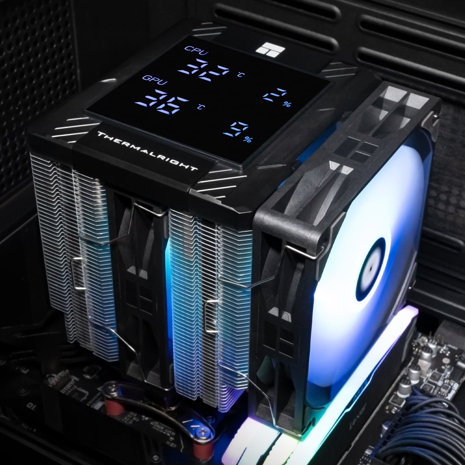 COOLER Thermalright "Peerless Assassin 120 Digital BlackArgb" skt. Intel si AMD, racire cu aer, vent. 2 x 120mm (TL-C12C-X28-S V2), 1850 rpm, 6 heatpipes, inaltime 162mm, ARGB,"Peerless Assassin 120 Digital BlackArgb" — miniatură