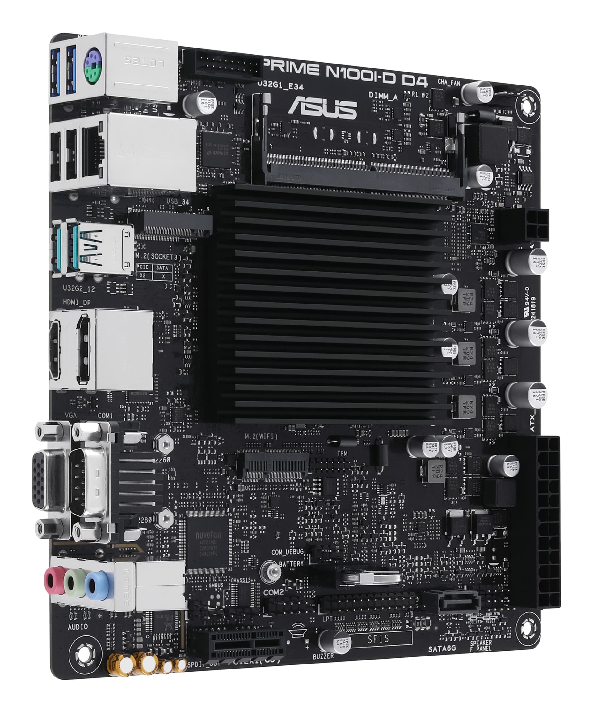 Placa de baza PRIME N100I-D D4-CSM | N100, Intel SoC, DDR4, M.2, SATA, USB 3.2 gen.2, m-ITX "90MB1F70-M0EAYC" — miniatură
