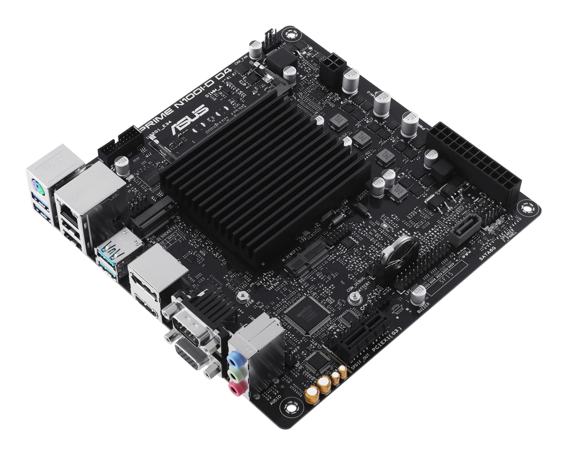 Placa de baza PRIME N100I-D D4-CSM | N100, Intel SoC, DDR4, M.2, SATA, USB 3.2 gen.2, m-ITX "90MB1F70-M0EAYC" — miniatură