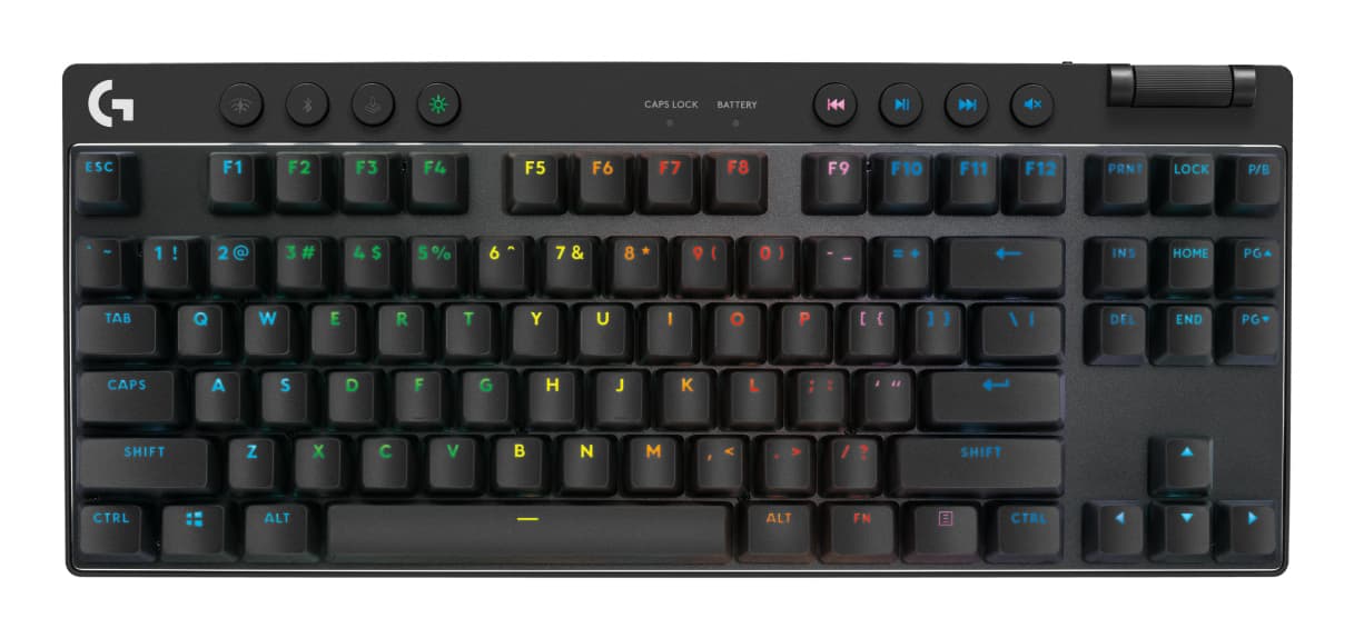 LOGITECH G PRO X TKL LIGHTSPEED Gaming Keyboard - BLACK - US INTL - 2.4GHZ/BT - EMEA28i-935 - CLICKY "920-012121" — miniatură