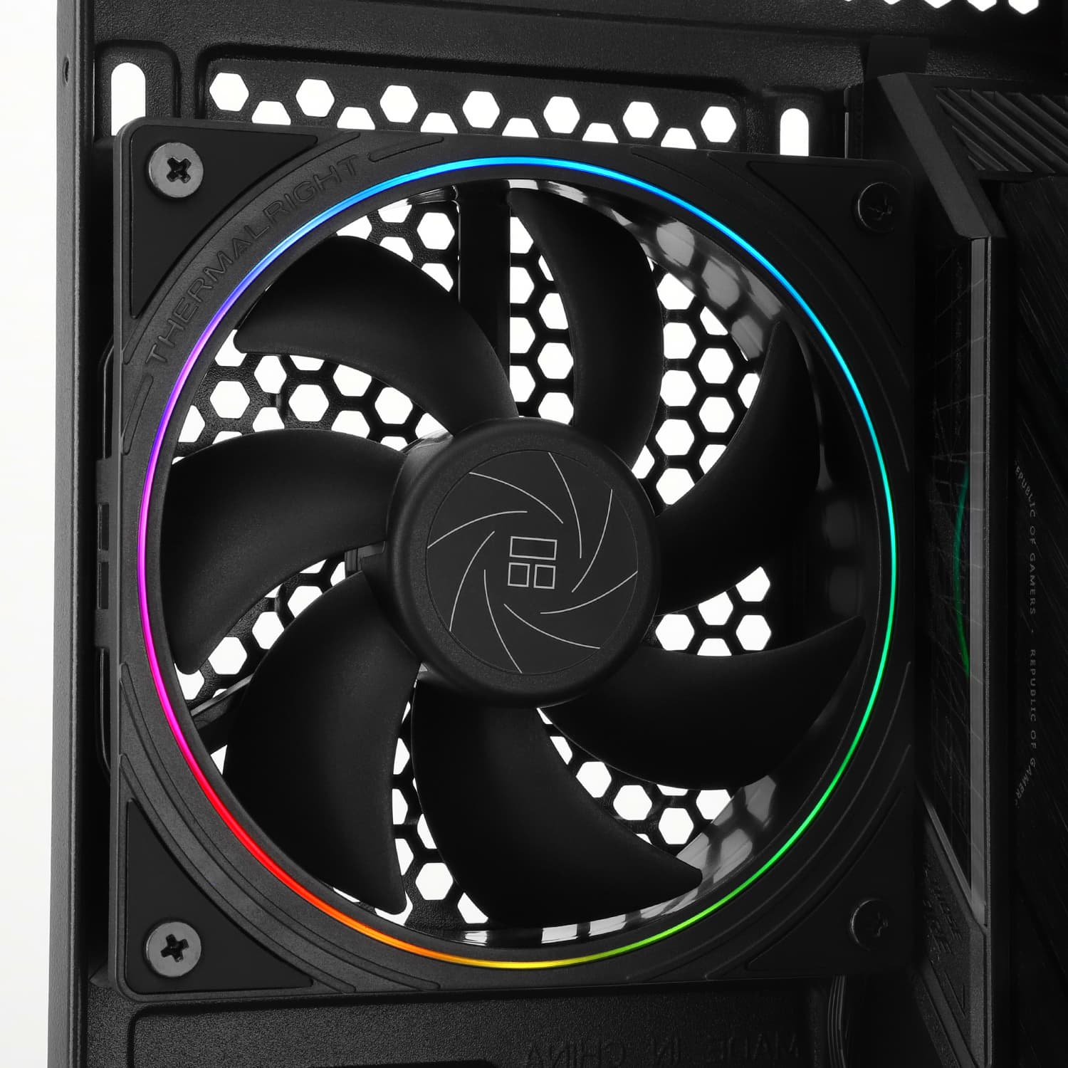 Ventilator Thermalright "TL-S12", 120mm, 1500 RPM, S-FDB Bearing, 47.6 CFM, LED ARGB, 4pin PWM, negru, "TL-S12" — miniatură