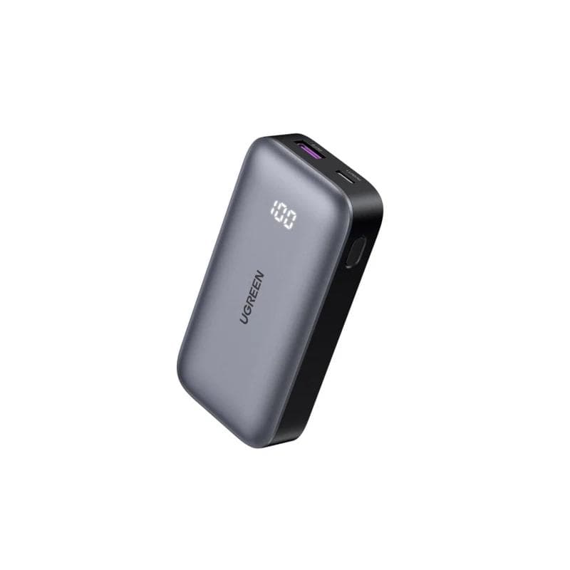 POWER BANK Ugreen, "PB502", 10000mAh, 30W, 1 x USB Type-C input/output, 1 x USB, display, gri, "25185" - 6941876221851 — miniatură