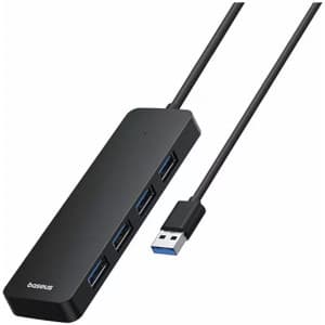 HUB USB Baseus UltraJoy 4 in 1, input USB, output 4 x USB 3.0, lungime cablu 15 cm, negru "B0005280B111-00" - 6932172636517