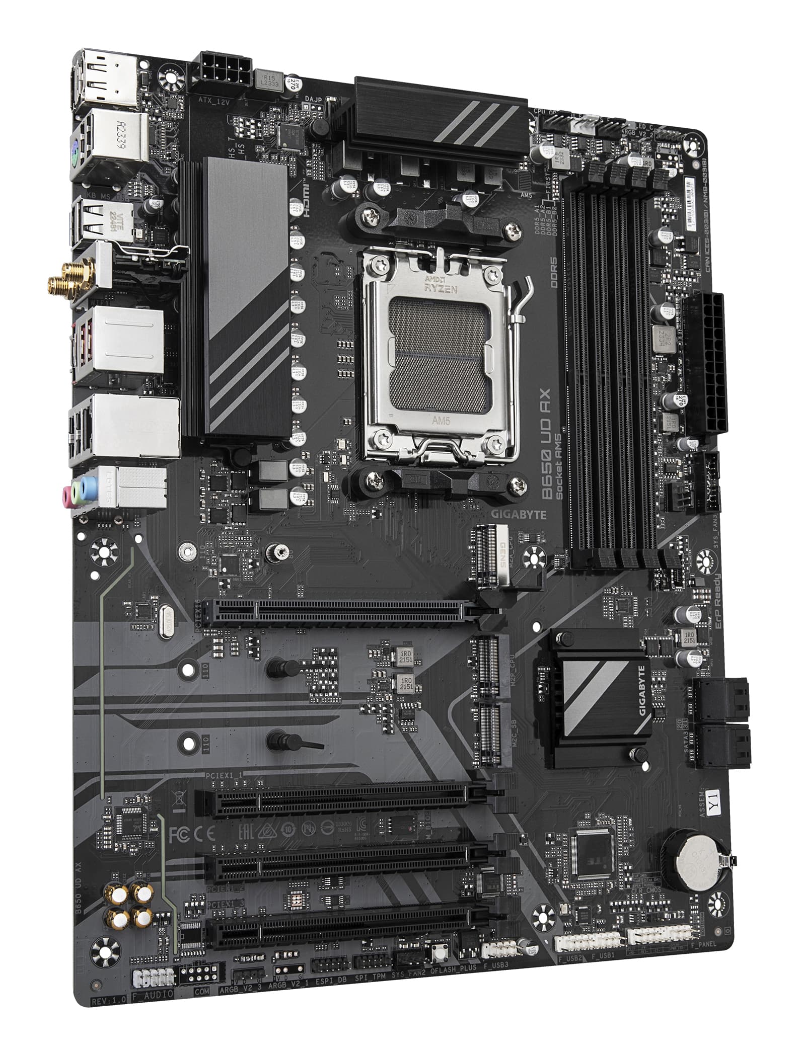 Placa de baza GIGABYTE B650 UD AX, AM5, DDR5, ATX, Negru "B650 UD AX-Y1" — miniatură