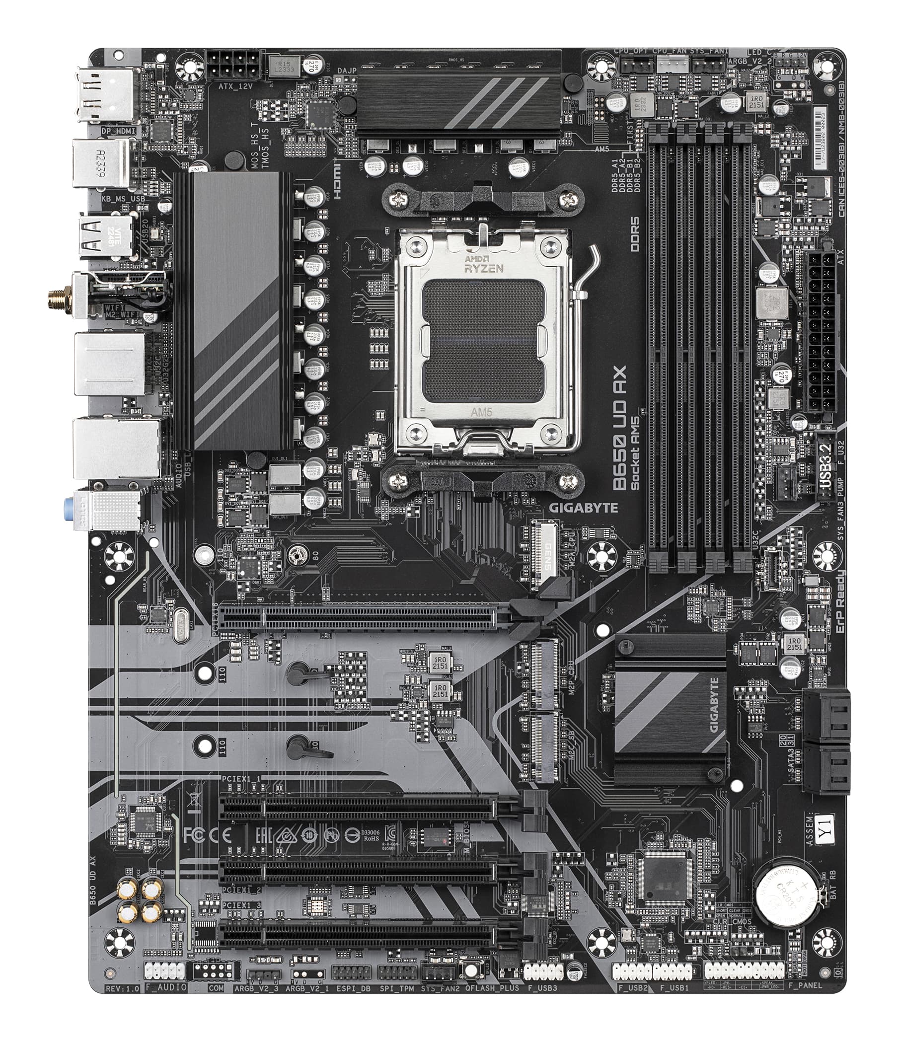 Placa de baza GIGABYTE B650 UD AX, AM5, DDR5, ATX, Negru "B650 UD AX-Y1" — miniatură