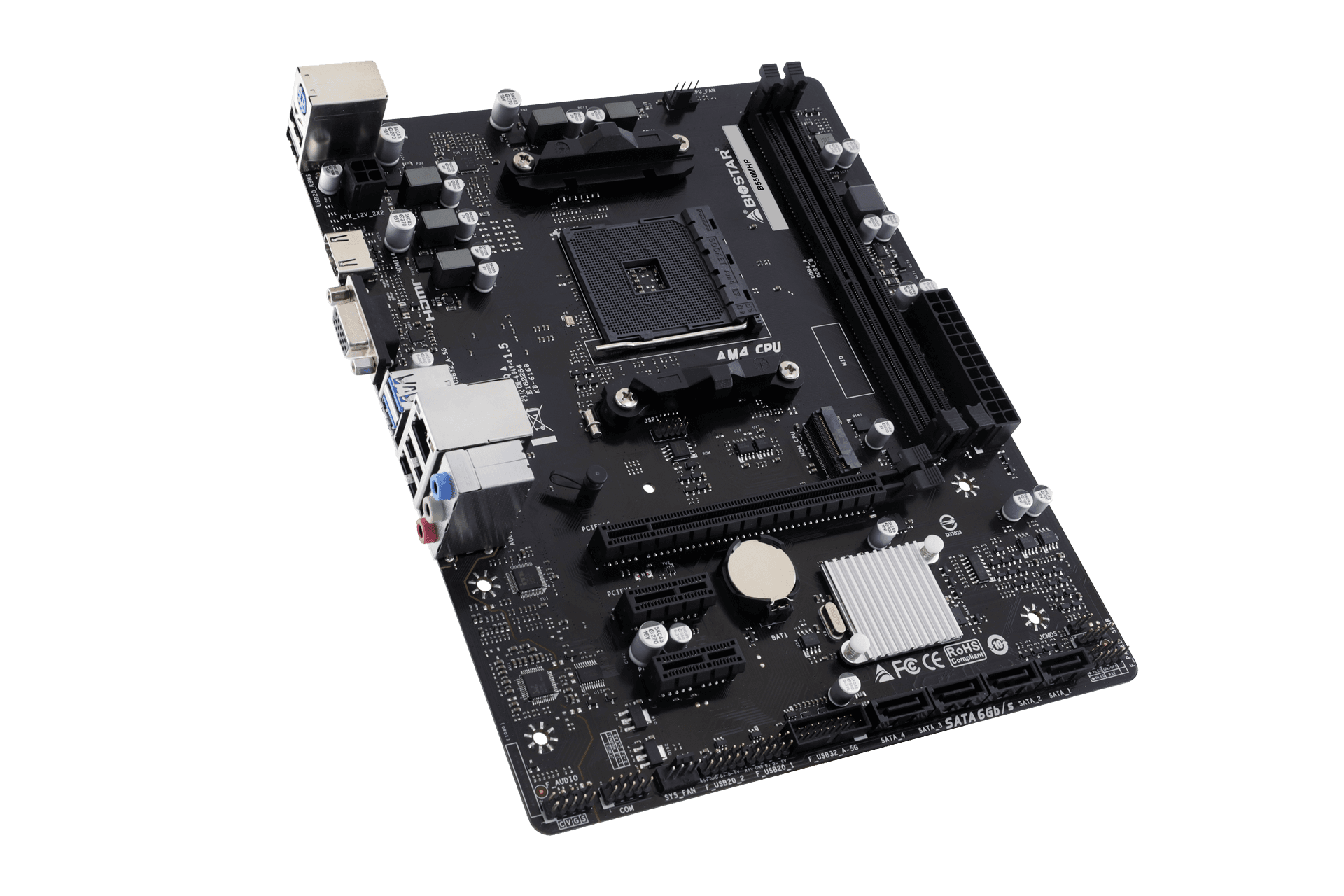Placa de baza Biostar "B550MHP", skt. AM4, chipset AMD B550, mATX, 2 x DDR4 max 64 GB, USB 3.2 gen1, 4 x SATA, 1 x M.2, PCIe 4.0, HDMI, VGA, "B550MHP" — miniatură