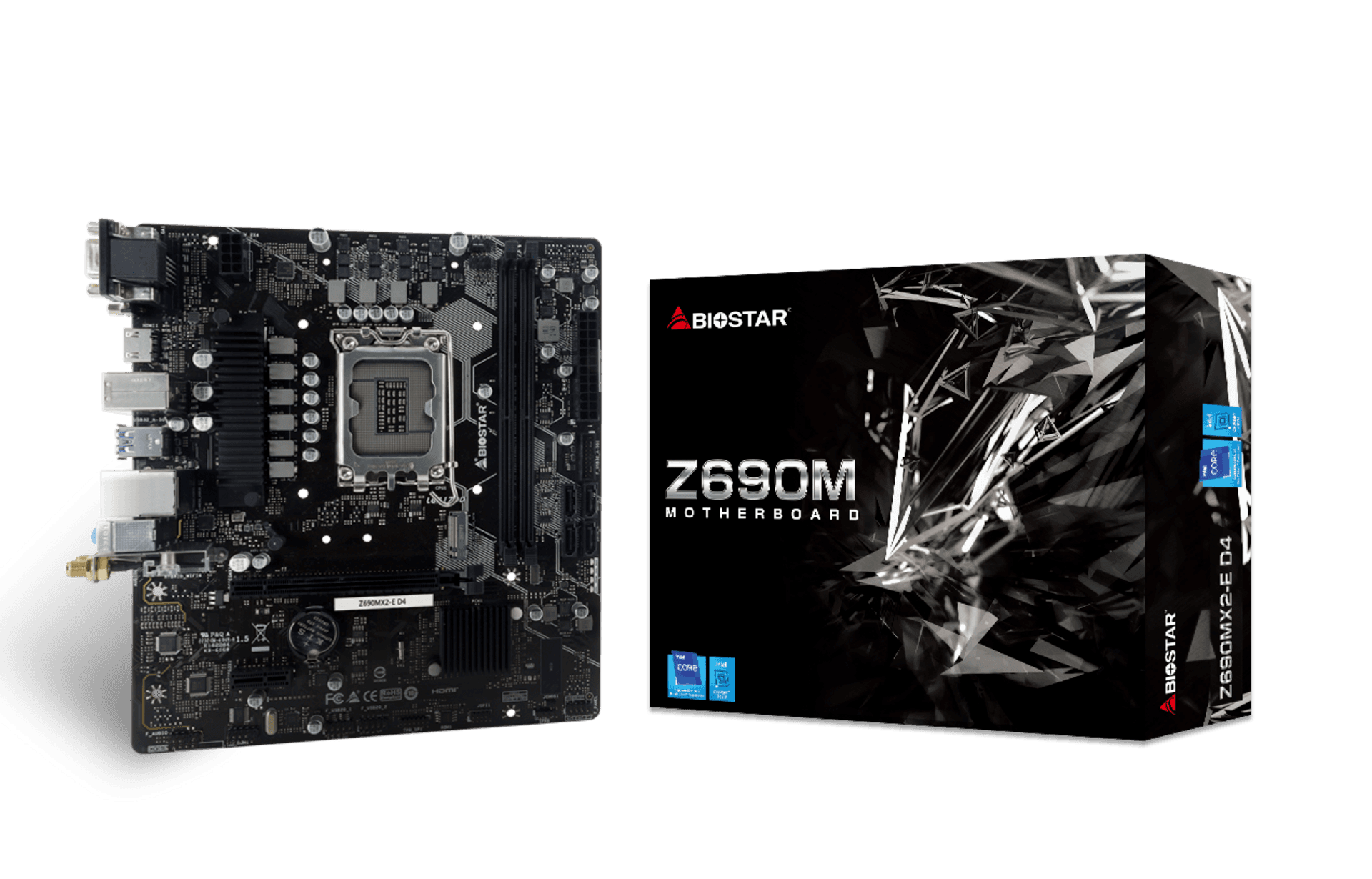 Placa de baza Biostar "Z690MX2E D4", skt. LGA 1700, chipset Intel Z690, mATX, 2 x DDR4 max. 64 GB, USB 3.2 gen 1, 4 x SATA, 1 x M.2, PCIe 4.0, HDMI, VGA+DVI, "Z690MX2E D4" — miniatură