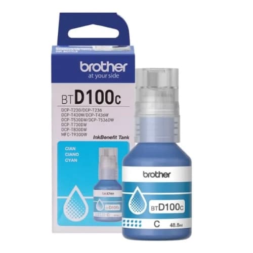 Cartus Cerneala Original Brother Cyan, BT-D100C, pentru DCP-T430W|T530DW|T730DW|MFC-T930DW, 5K, incl.TV 0.8 RON, "BT-D100C"