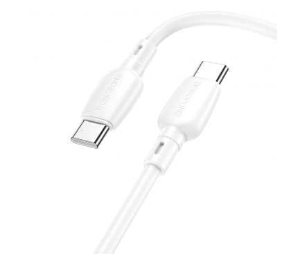 CABLU alimentare si date Borofone "BX93", Charging Data Cable pt. smartphone, USB Type-C la USB Type-C, 60W 3A, 1m, alb "6941991103209" — miniatură