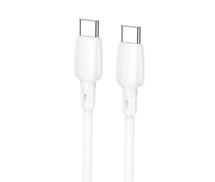 CABLU alimentare si date Borofone "BX93", Charging Data Cable pt. smartphone, USB Type-C la USB Type-C, 60W 3A, 1m, alb "6941991103209"