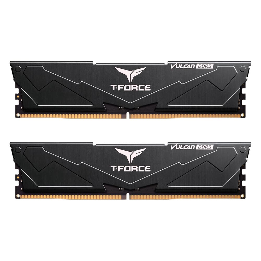 MEMORIE DDR TEAMGROUP T-FORCE VULCAN DDR5 Gaming 64GB frecventa 6000 Mhz (kit 2 x 32GB) CL38, radiator, retail, negru "FLBD564G6000HC38ADC01"