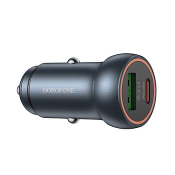 INCARCATOR auto Borofone "BZ32A", pt. bricheta auto, 1 x USB max.18W, 1 x USB Type-C max 30W, gri "6941991118579"