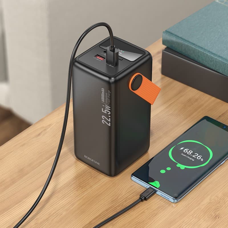 POWER BANK Borofone "BJ66B", 60000mAh, 65W, 2 x USB; 1 x USB Type-C, total 5V/3A, negru "6941991115165" — miniatură