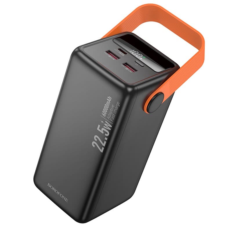 POWER BANK Borofone "BJ66B", 60000mAh, 65W, 2 x USB; 1 x USB Type-C, total 5V/3A, negru "6941991115165"