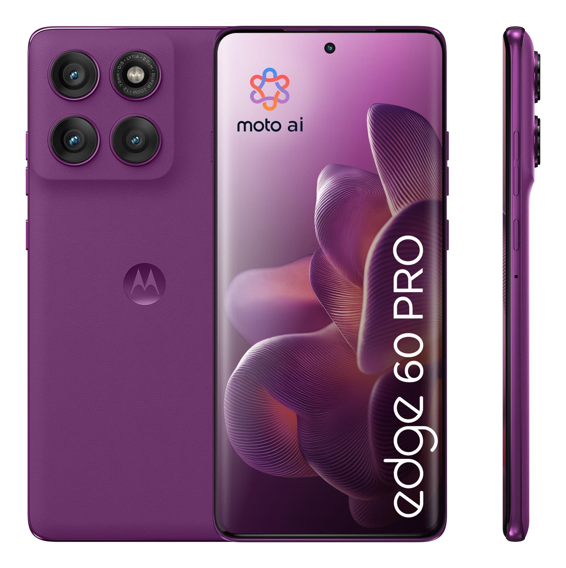 Edge 60 Pro, OLED, 512GB, 12GB RAM, Dual SIM, 5G, 3x 50MP AI Cam, Baterie 6000 mAh, incarcare TurboPower 90W, Sparkling Grape "PB7X0011PL" — miniatură
