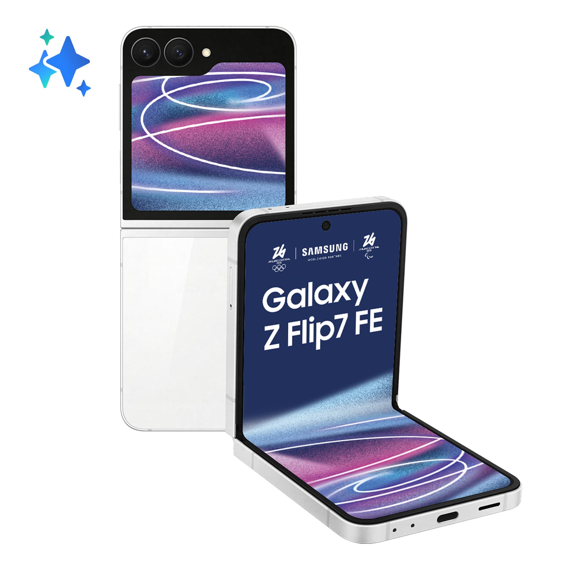 Smartphone Galaxy Z Flip7 FE 256GB 8GB RAM 5G Dual SIM White "SM-F761BZWHEUE"