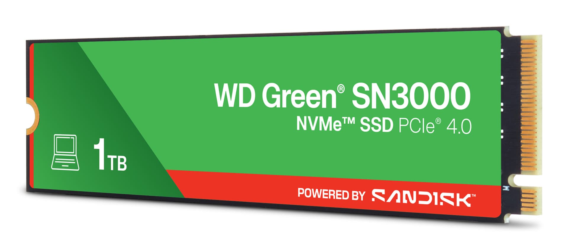 SSD PCIE G4 M.2 NVME 1TB/GREEN SN3000 WDS100T4G0E WDC "WDS100T4G0E" — miniatură