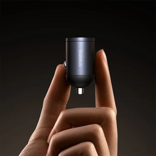 INCARCATOR auto Baseus Tiny Star, Quick Charge 30W, 1 x USB Type-C, 1 x USB, negru "C00035001121-02" - 6932172677206 — miniatură