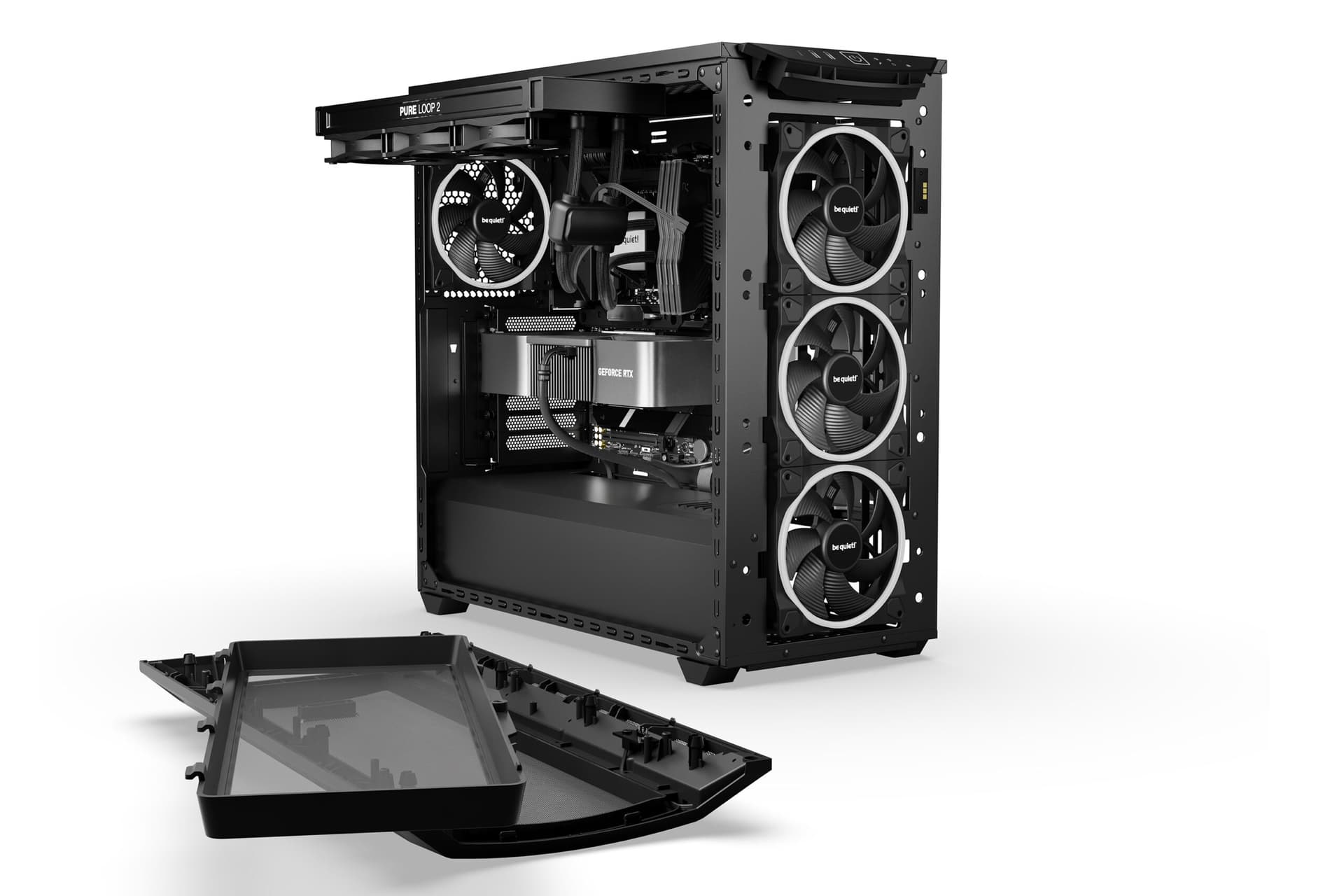 CARCASA be quiet "Shadow Base 800 FX", middle tower, gaming, fara sursa, PSU shroud, 7 sloturi expansiune, negru, "BGW63" — miniatură