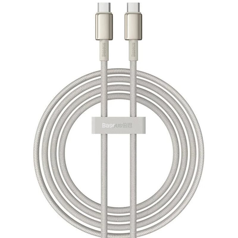 CABLU alimentare si date Baseus Tungsten, Fast Charging Data Cable pt. smartphone, USB Type-C la USB Type-C 100W, braided, 2m, galben "P10319800G21-01" - 6932172655549