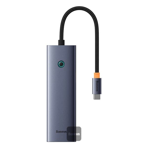 DOCKING STATION Baseus UltraJoy 7 in 1, input USB Type-C, output HDMI4K@60Hz x 1, USB3.0 x 2, PD x 1, card reader SD/micro SD x 1, RJ45 x 1, gri "B00052805813-00" - 6932172630744 — miniatură