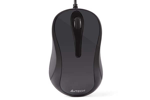MOUSE A4tech, "N 350", PC sau NB, cu fir, USB, optic, 1000 dpi, butoane/scroll 3/1, glossy / grey, "N-350-3" — miniatură