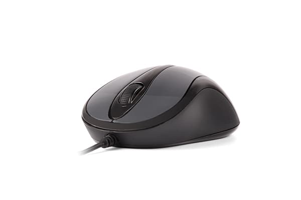 MOUSE A4tech, "N 350", PC sau NB, cu fir, USB, optic, 1000 dpi, butoane/scroll 3/1, glossy / grey, "N-350-3" — miniatură