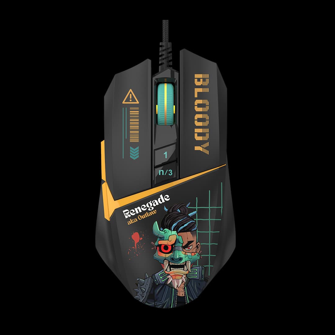 Mouse A4Tech, gaming, Bloody RGB Animation Backlit USB Renegade Midnight, "W63Max Renegade Midnight" 4711421 000536 — miniatură
