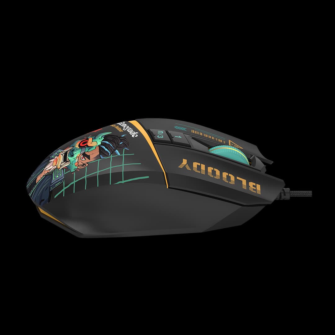 Mouse A4Tech, gaming, Bloody RGB Animation Backlit USB Renegade Midnight, "W63Max Renegade Midnight" 4711421 000536 — miniatură