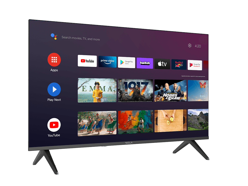 Tesla Android TV 11, DLED 40E635BFS, 101 cm, FHDDVB-T/T2/C/S/S2, 300 cd/m2, VESA 200x200mm "40E635BFS" — miniatură