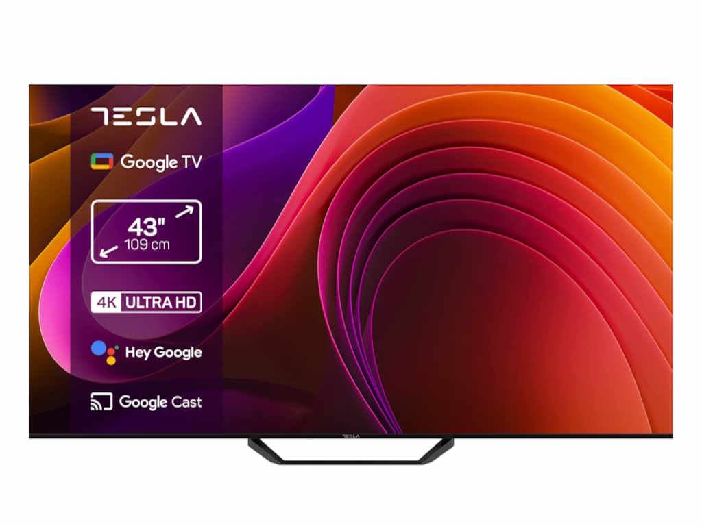 Tesla Google TV DLED 43E655BUS, 109 cm, UHD, negruDVB-T/T2/C/S/S2, 270cd/m2, VESA 200x200mm "43E655BUS" — miniatură