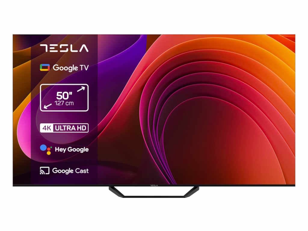 Tesla Google TV DLED 50E655BUS, 127 cm, UHD, negruDVB-T/T2/C/S/S2, 260cd/m2, CI+, VESA 200x300mm "50E655BUS" — miniatură