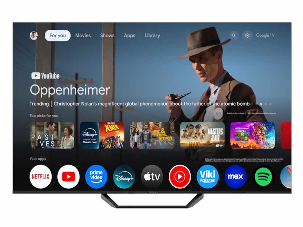 Tesla Google TV DLED 65E655BUS, 165 cm, UHD, blackDVB-T/T2/C/S/S2, 250cd/m2, VESA 200x499 mm "65E655BUS" — miniatură