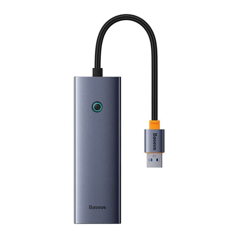 DOCKING STATION Baseus UltraJoy 4 in 1, input USB, output RJ-45 x 1, USB3.0 x 3, gri "B0005280A813-01" - 6932172630805 — miniatură