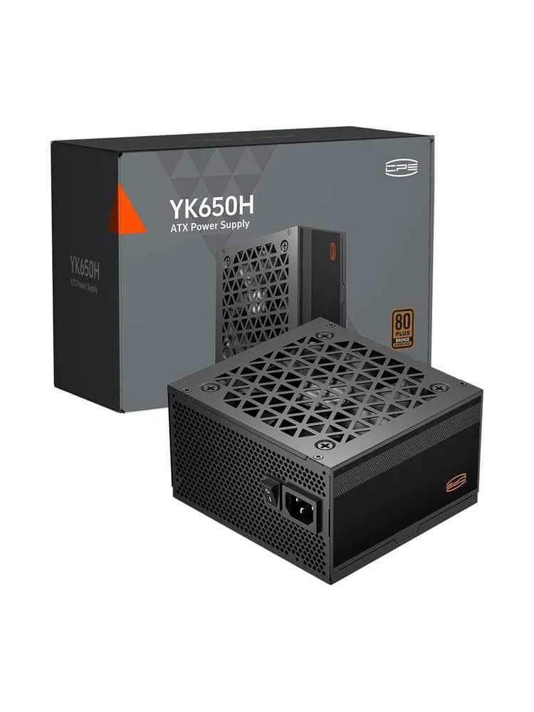 SURSA PCCooler "YK650H", 650W, certificare 80Plus Bronze, non-modular, PFC activ, Dc to DC, fan 120mm, negru, "P3-YK650H-B1H" — miniatură