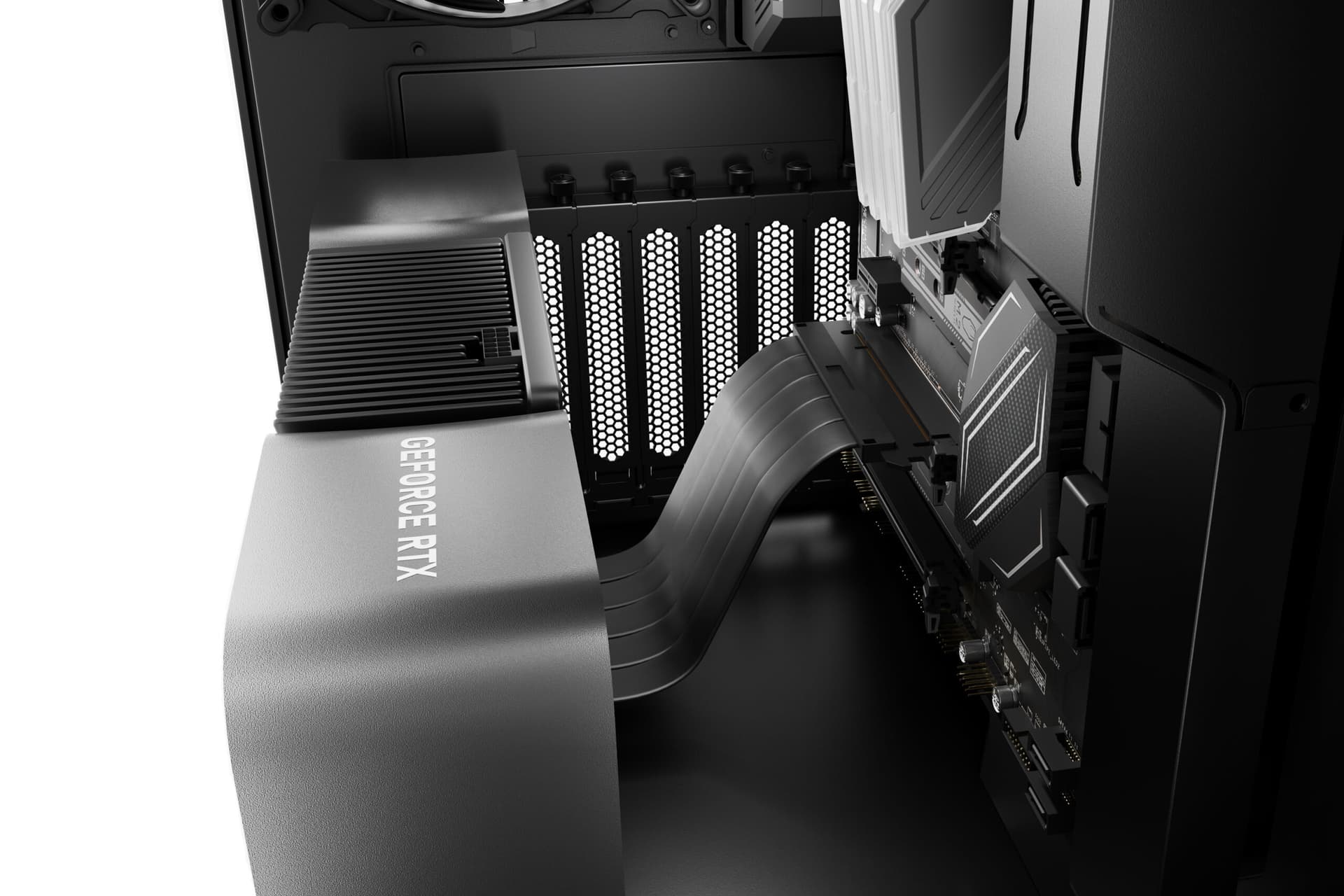 Riser cable be quiet, pentru instalare verticala placa video, PCIe 4.0, 2m, negru, "BGA12" — miniatură