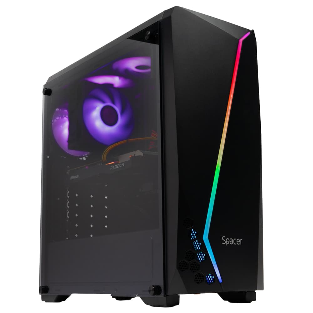 Sistem Spacer Revenger, Ryzen 5 3600, 16GB DDR4, RX6600, 1TB, No Os, "SPACER-Revenger-01"