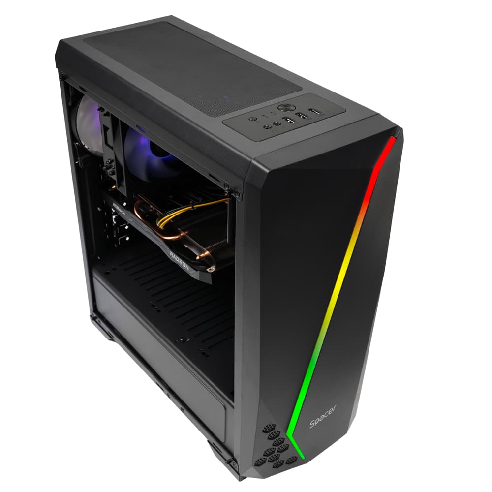 Sistem Spacer Revenger, Ryzen 5 3600, 16GB DDR4, RX6600, 1TB, No Os, "SPACER-Revenger-01" — miniatură