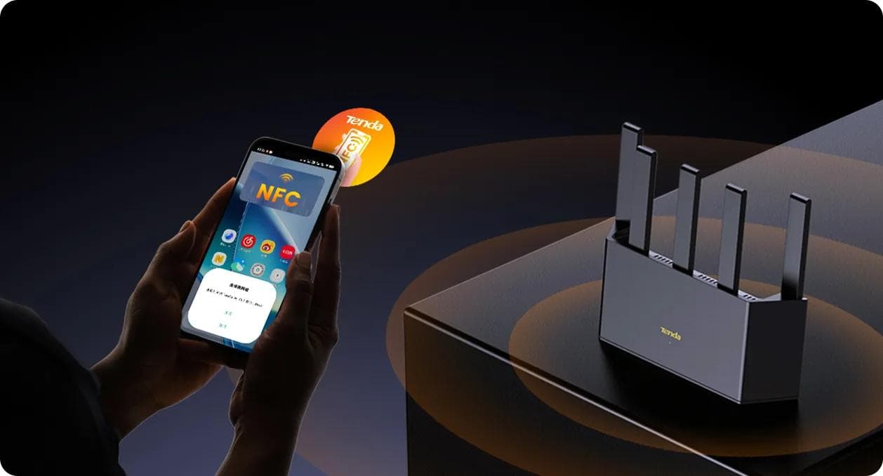 ROUTER Tenda wireless, BE3600, 3 x Gigabit WAN/LAN, 5 antene externe, 3600 Mbps dual band WI-FI 7 "RE3L" — miniatură