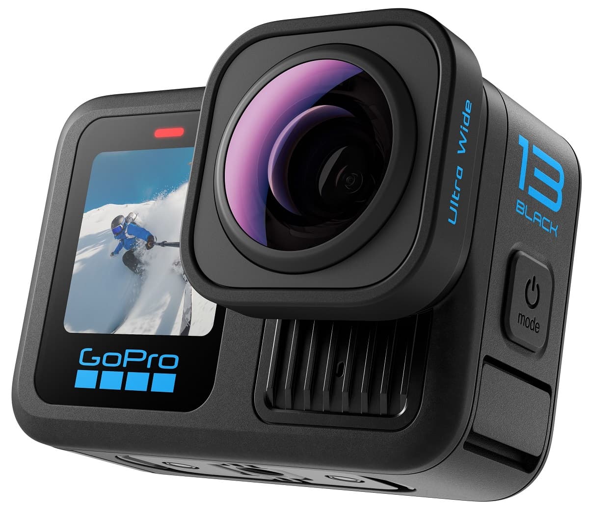Bundle Camera de actiune H13B Ultra Wide EditionBaterie Enduro, adeziv curbat, lentila wide "CHDRB-133-RW" — miniatură