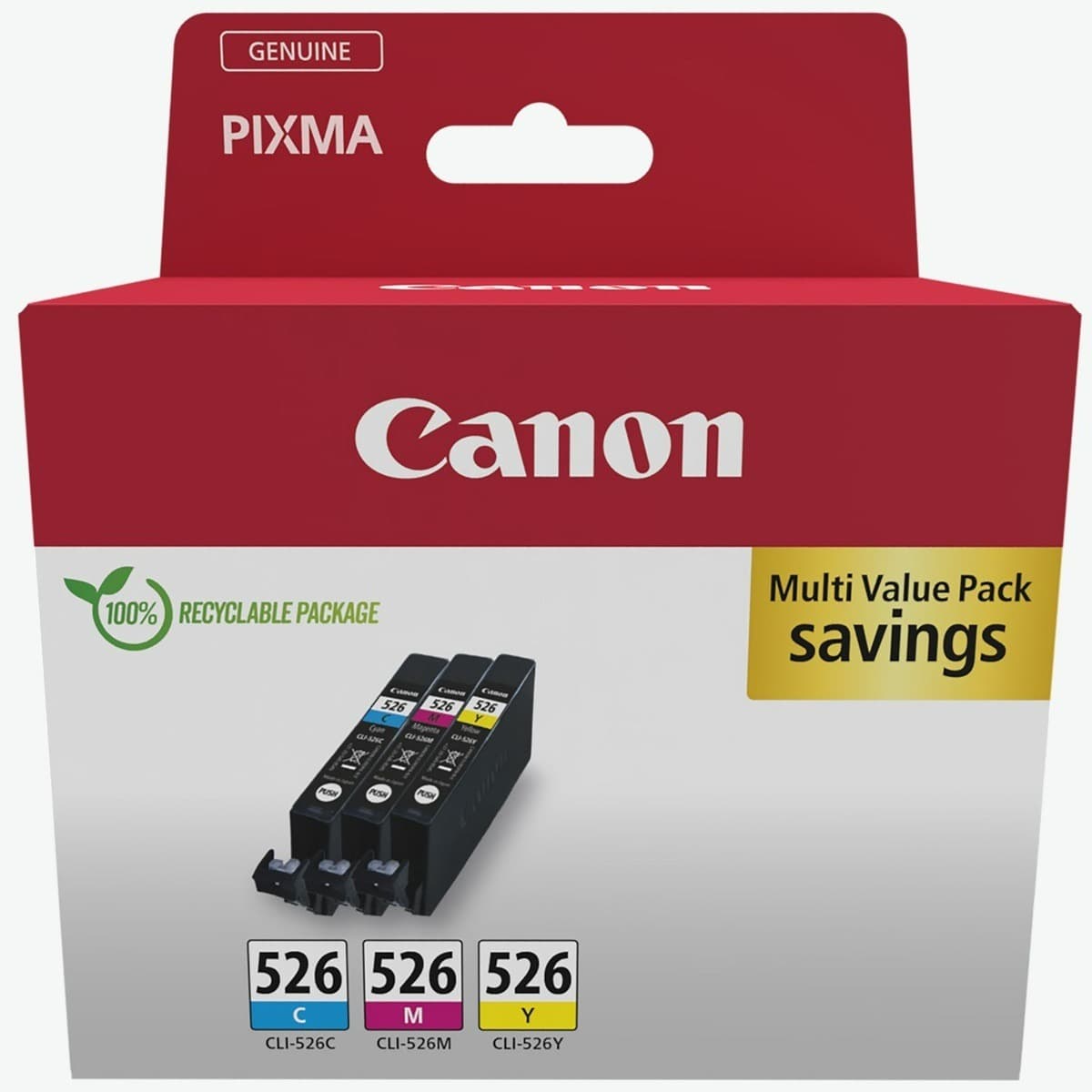 Combo-Pack Original Canon CMY, CLI-526MULTI, pentru Pixma IP4850|IP4950|IX6550|MG5150|MG5250|MG5350|MG6150|MG6250|MG8150|MG8250|MX715|MX885|MX895, 22, "4541B006AA"