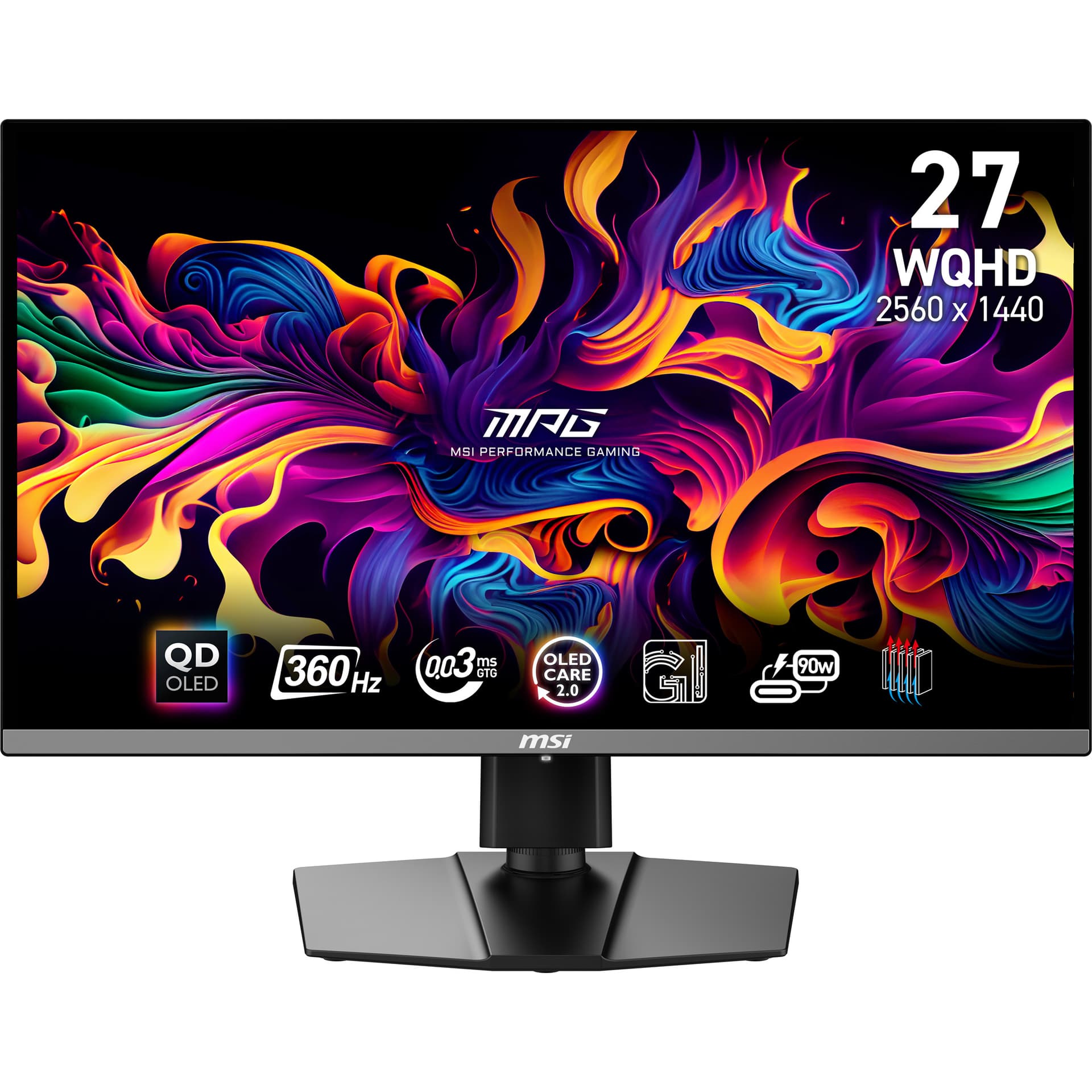 Monitor MSI MPG 271QRX QD-OLED, 26.5 inch, WQHD, 2560x1440, HDMI, DisplayPort, Pivot, AMD FreeSync Premium Pro, 360Hz, 0.03ms, Negru 9S6-3CD79A-050 "MPG 271QRX QD-OLED"