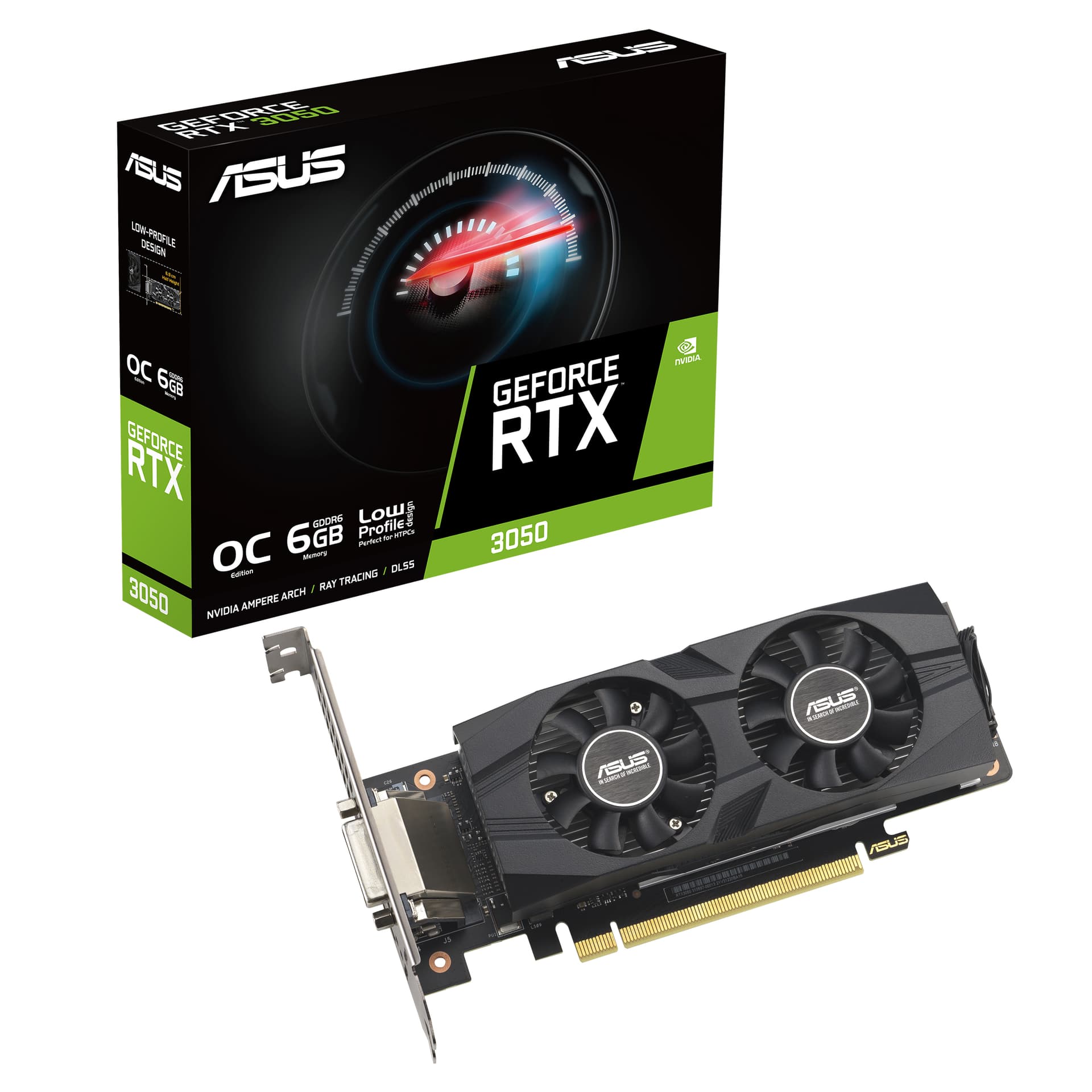 VGA PCIE16 RTX3050 6GB GDDR6/RTX3050-O6G-LP-BRK ASUS "RTX3050-O6G-LP-BRK" — miniatură