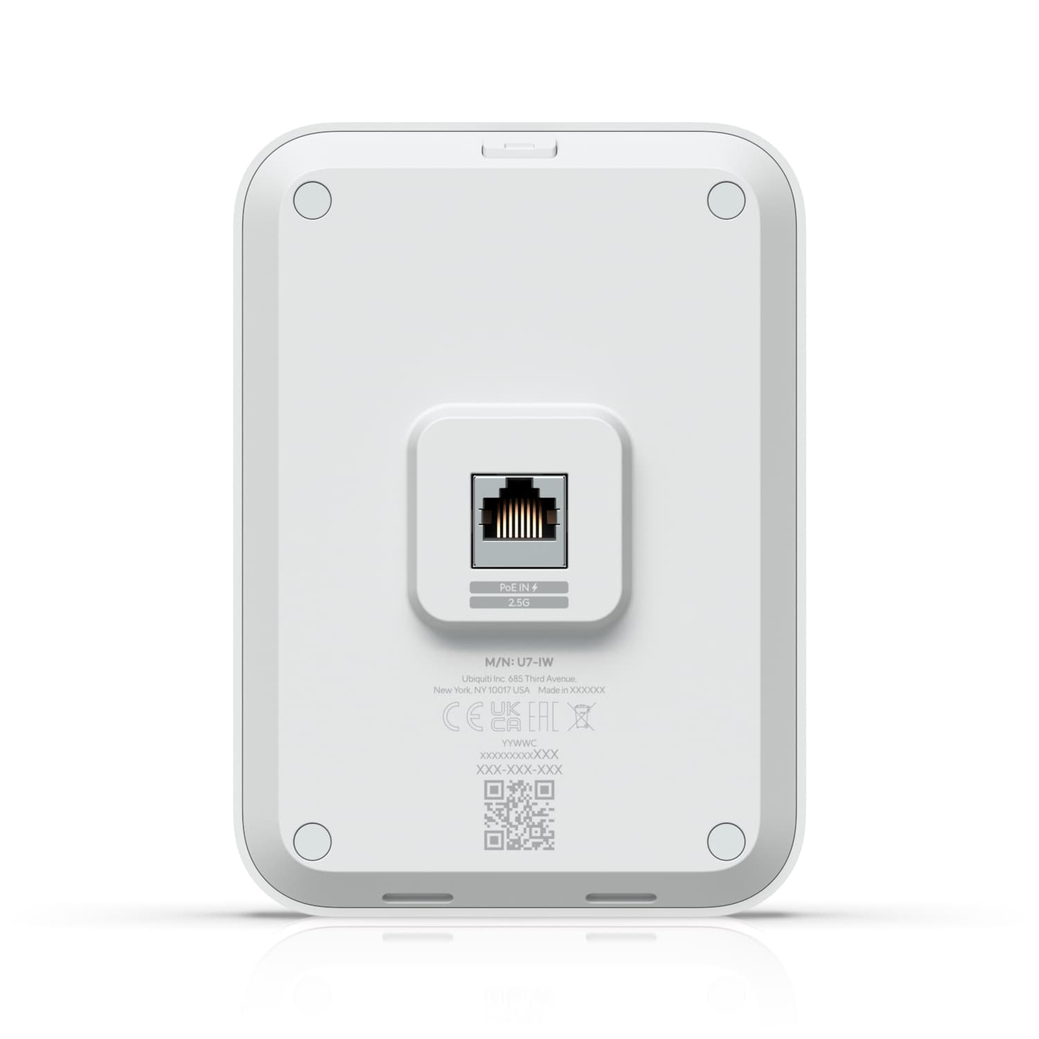 Ubiquiti UniFi U70IW Wall mounted WiFi 7 AP with 4 spatial streams and an integreated 2.5GbE PoE switch desined for hospitality enviorments "U7-IW-EU" — miniatură
