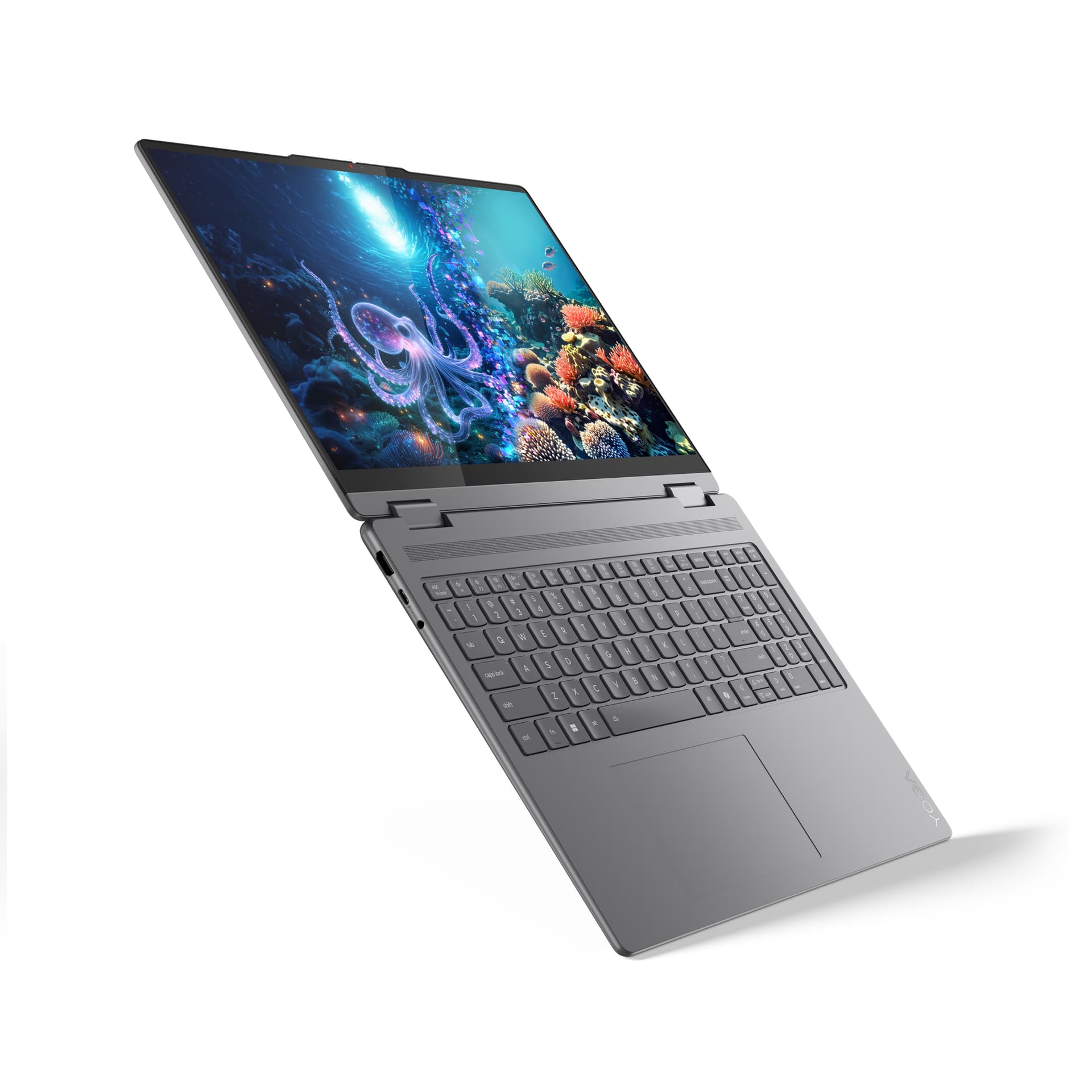 16 Yoga 7 2-in-1 16ILL10, 2.8K OLED 120Hz Touch, Procesor Intel® CoreTM Ultra 7 258V), 32GB LPDDR5X, 1TB SSD, Intel Arc 140V, Win 11 Pro, Luna Grey, 3Yr Onsite Premium Care "83JT002RRM" — miniatură