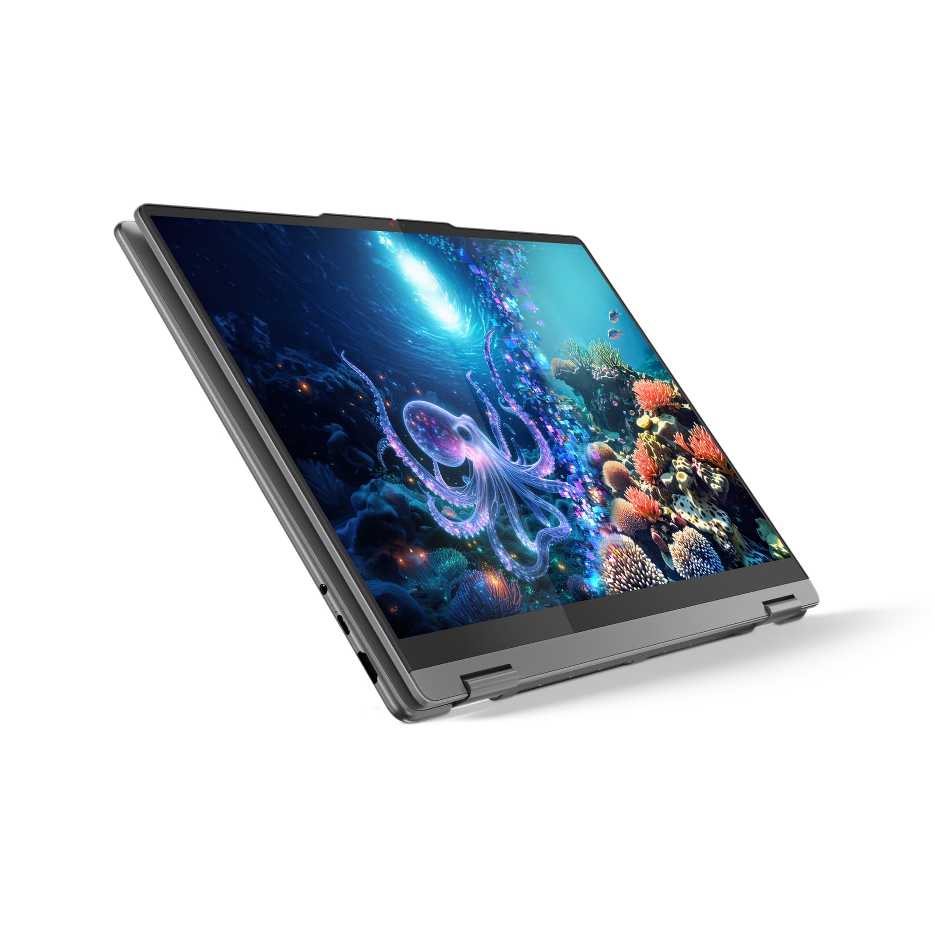 16 Yoga 7 2-in-1 16ILL10, 2.8K OLED 120Hz Touch, Procesor Intel® CoreTM Ultra 7 258V), 32GB LPDDR5X, 1TB SSD, Intel Arc 140V, Win 11 Pro, Luna Grey, 3Yr Onsite Premium Care "83JT002RRM" — miniatură
